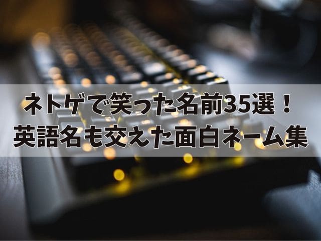 ネトゲで笑った名前35選!英語名も交えた面白ネーム集
